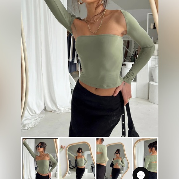 Princess Polly Moran 2 Piece Bolero Top Sage. Too small and worn once - Picture 5 of 5